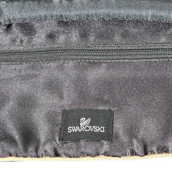 Swarovski Velvet Jewelry Roll Travel Organizer Black Gold Satin Crystal Pouch - Picture 7 of 14